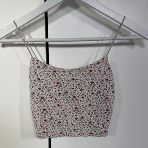 Pacsun Floral Camisole in Cream and Red